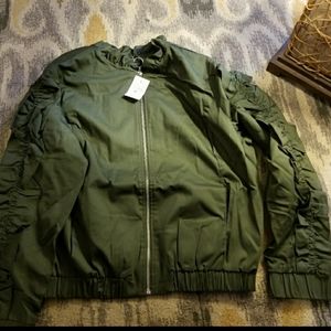 Ruffle Bomber Jacket